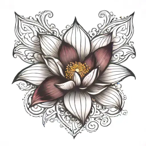 The Word Siempre And A Lotus Flower