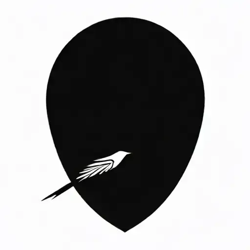 Nightingale With Geometric Wings Spread