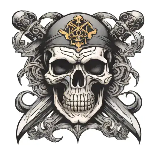 Skull With Swords Crossed