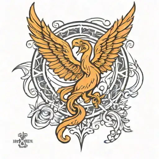 Resilience Phoenix With Aries Zodiac Sign