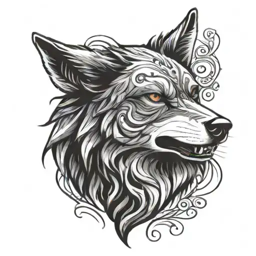 Half Wolf Head
