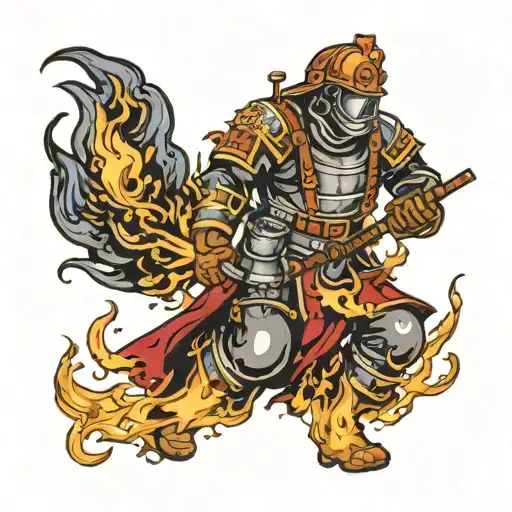 St Florian Firefighter With Burning House