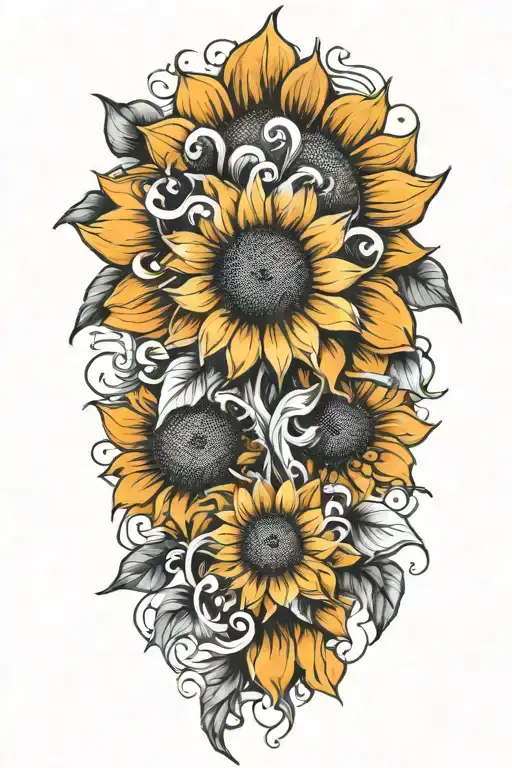 Sunflower Tattoo Design