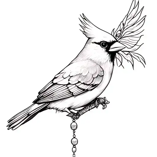 Female Cardinal With Rosary