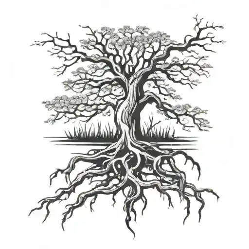 Tree With Roots Forming