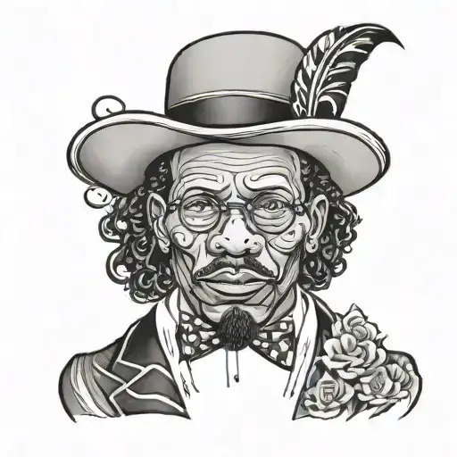 African American Old School Gentleman Tattoo Design
