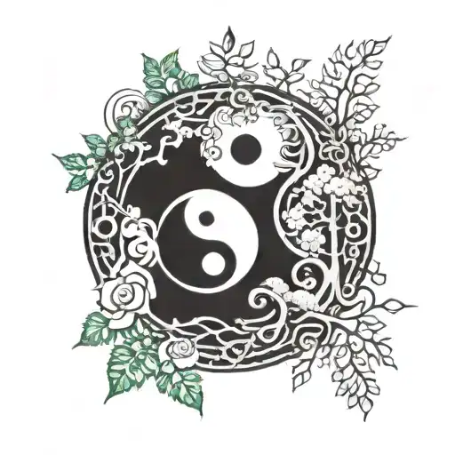 Yin Yang Symbol With Forest