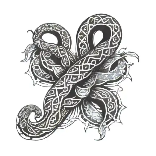 Maori Detailed Snake Tattoo On Full Arm