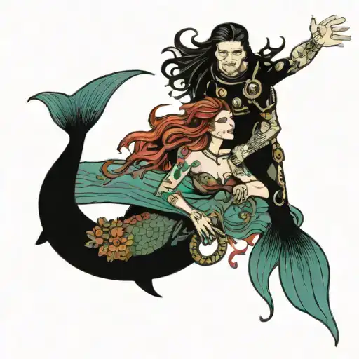 Scuba Diver Saving Mermaid