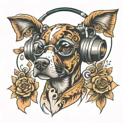 Dog Wearing Headphones