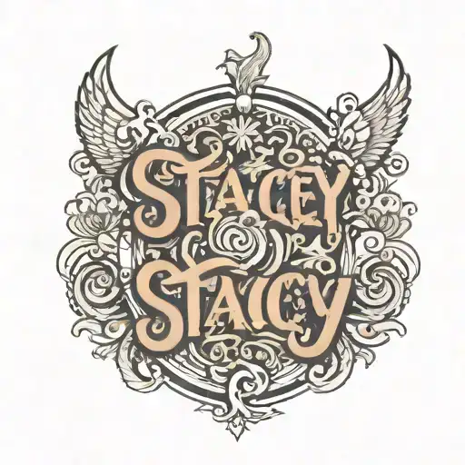 The Word Stacey As A Logo With The Letters Mixed Into One