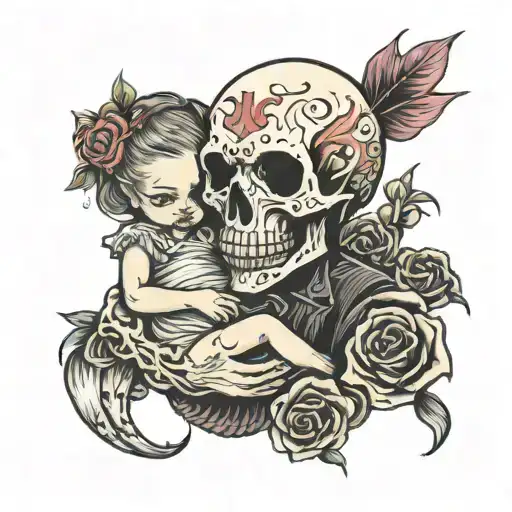 Death And A Baby Girl Holding