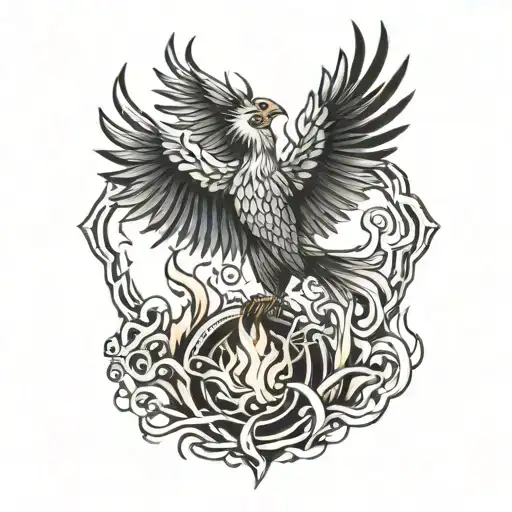 Phenix Make S Whith Fire Flames