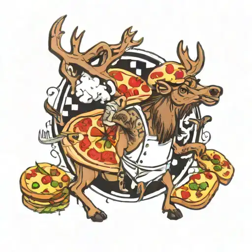 A Chef Elk And Pizza