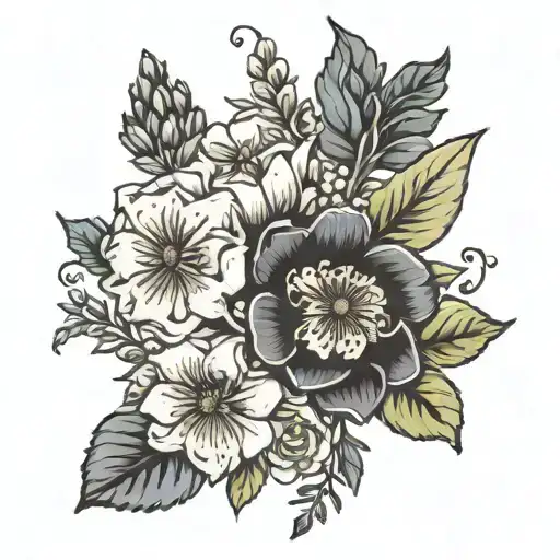 Bouquet Of Birth Flowers January March July September November