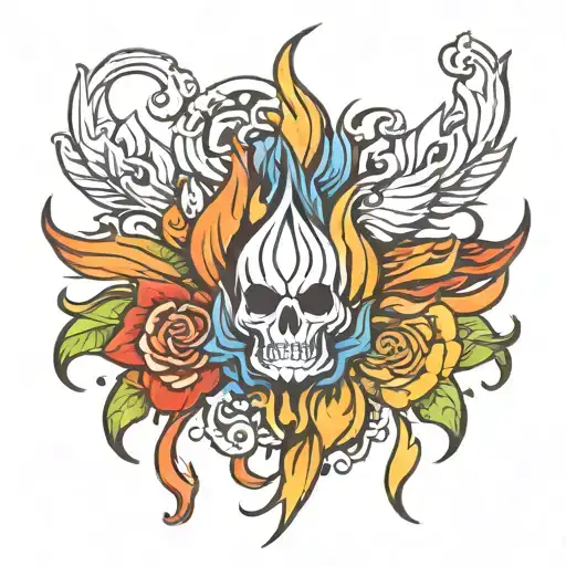 Flame Of Fire With An N