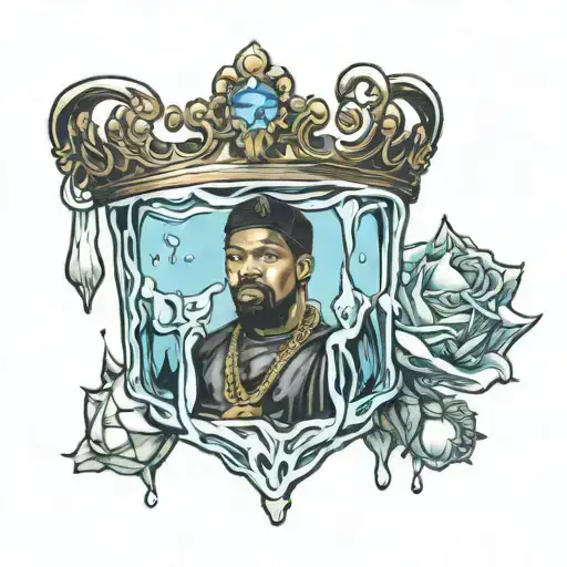 Ice Cube With Water From It Melting With Tiara On Top