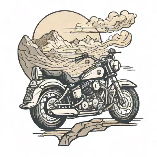 Motorcycle On A Mountain Road