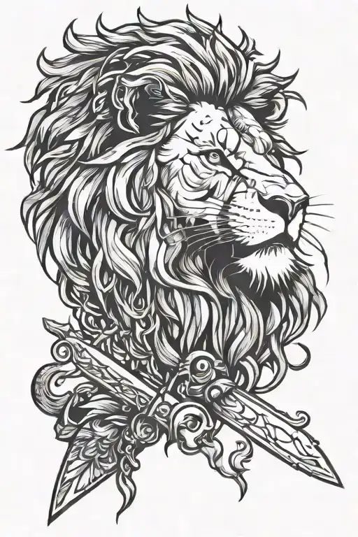 Lion With Knifes