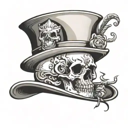 Skull In Tall Hat
