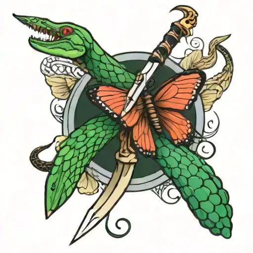 Snake With Butterfly Knife