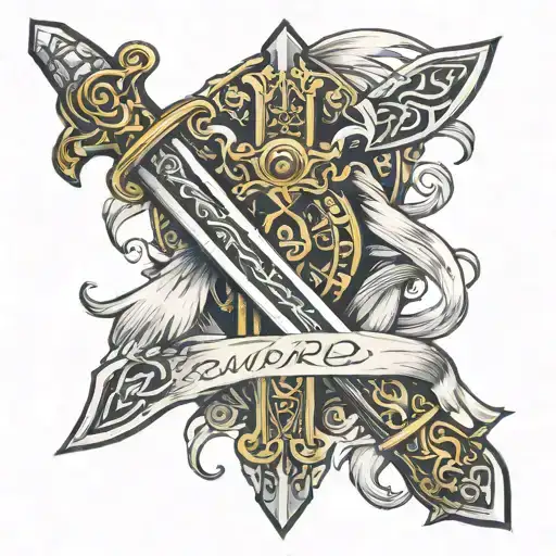 Sword With Roman Numeral Blade