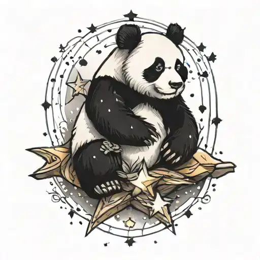 Panda Looking At Stars