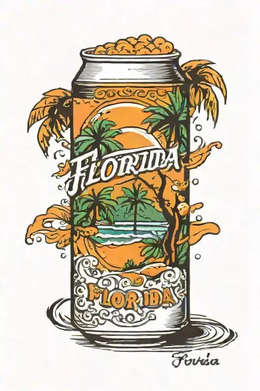 Beer Can With Florida In It And Orange