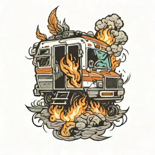 Winnebago Shooting Out Of Fire