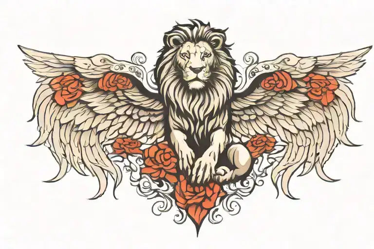 Lion And Wings Spread Wide