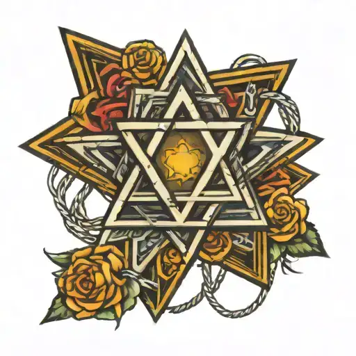 Star Of David And Say God Have Power Lines