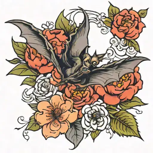 Floral And Bat