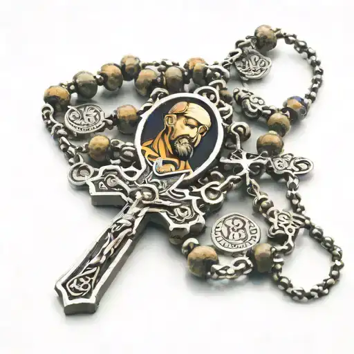 Rosary Beads With St Francis Of Assisi Tattoo