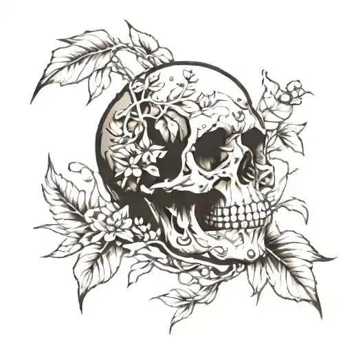 Skull With Nature Scene