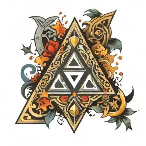 Triforce Symbol With Elements From The Game The Legend Of Zelda