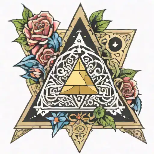 Triforce Symbol With Elements From The Game The Legend Of Zelda