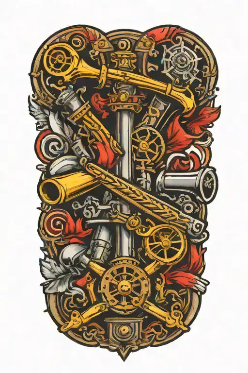 Crossed Cannons Tattoo