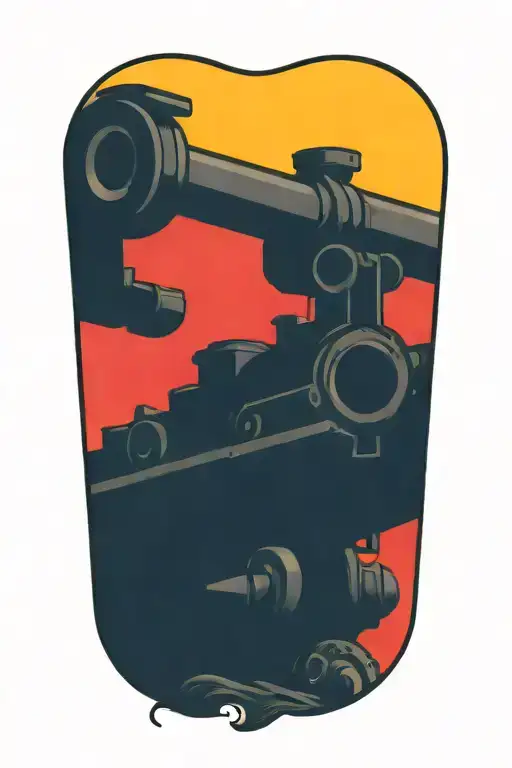 Two Cannons Usn Tattoo