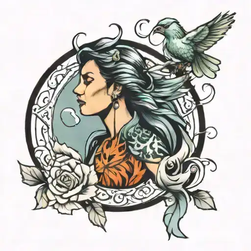 Mom And Phoenix Bird And Earth