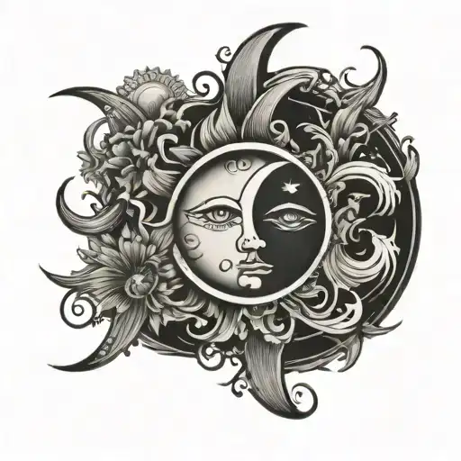 Sun And Moon In Letter H
