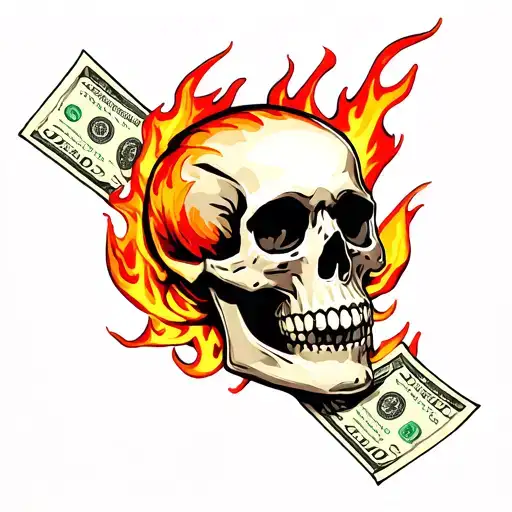 Skull Money And Fire