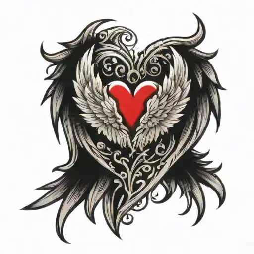 Heart Angel Wing