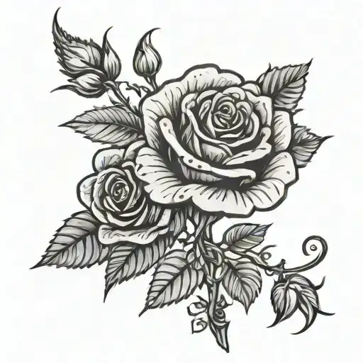 Rose With Stem And Dates On The Stems In Honor Of People That Have Impacted Me