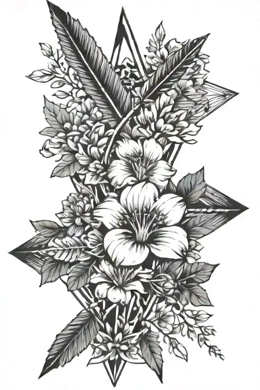 Arrow And Flowers Growing