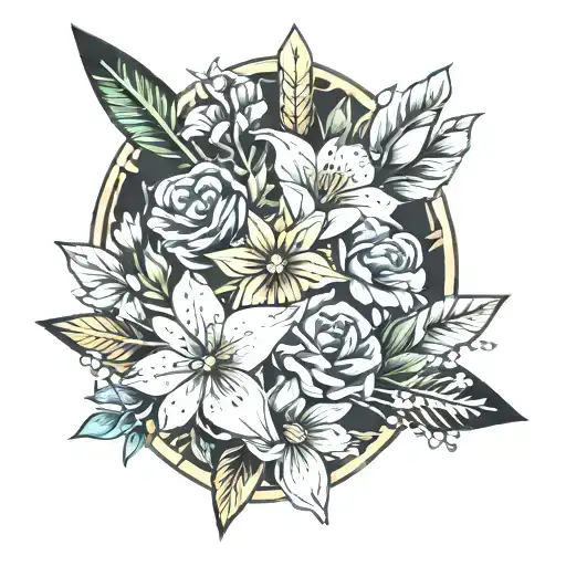 Arrow And Flowers Growing