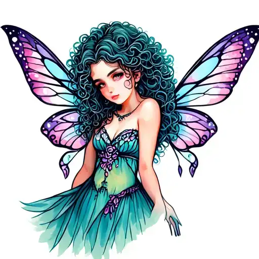 Lonely Fairy With Curly Hair