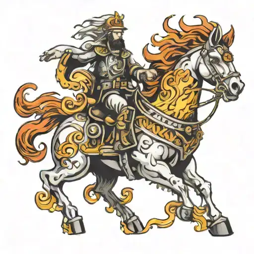 Chariot On Fire Flying Through The Sky