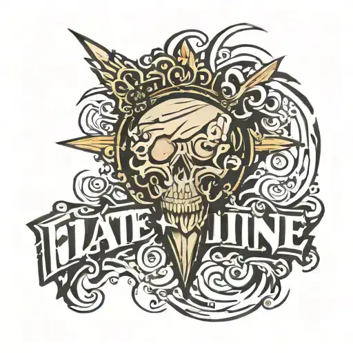 Flatline Text With Line In Middle