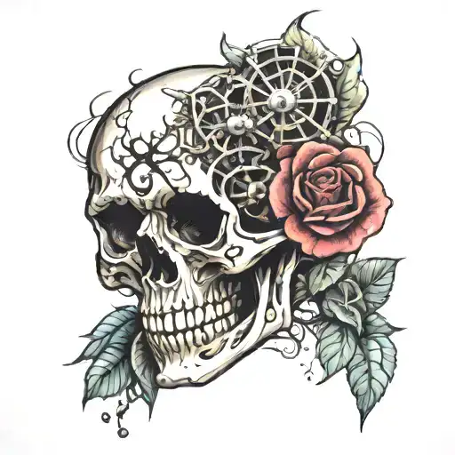 Skeleton Veins Cobwebs Flowers Death Brain Gears Spikes
