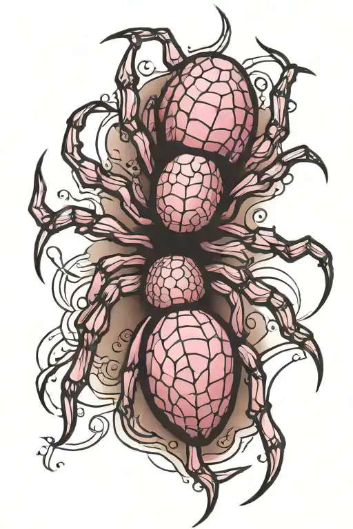 Pink Spider Crawling